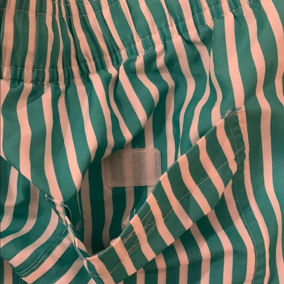 Green and White Striped Men Bathing Suit - Picture 8 of 8